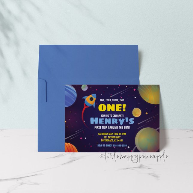 Första Resa runt Sol:s födelsedag Inbjudningar (Skapare uppladdad)