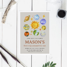 Första Resa runt Sol:s födelsedag Inbjudningar