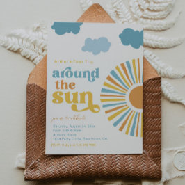 Första Resa runt Sol:s födelsedag Inbjudningar