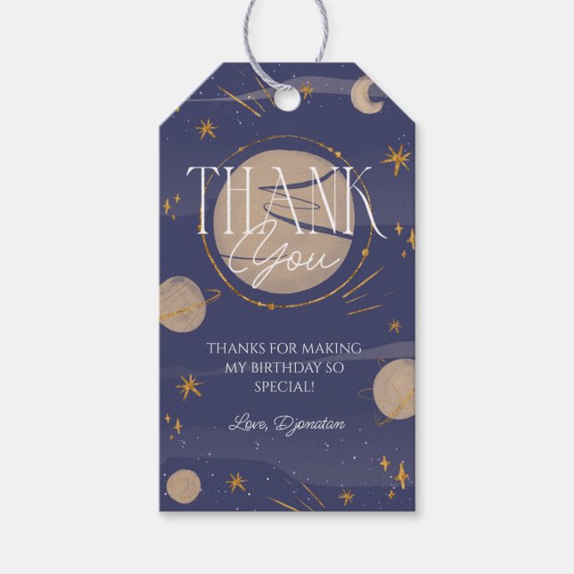 Första Resa runt Sol:s födelsedag Tack Presentetikett (Framsidan)