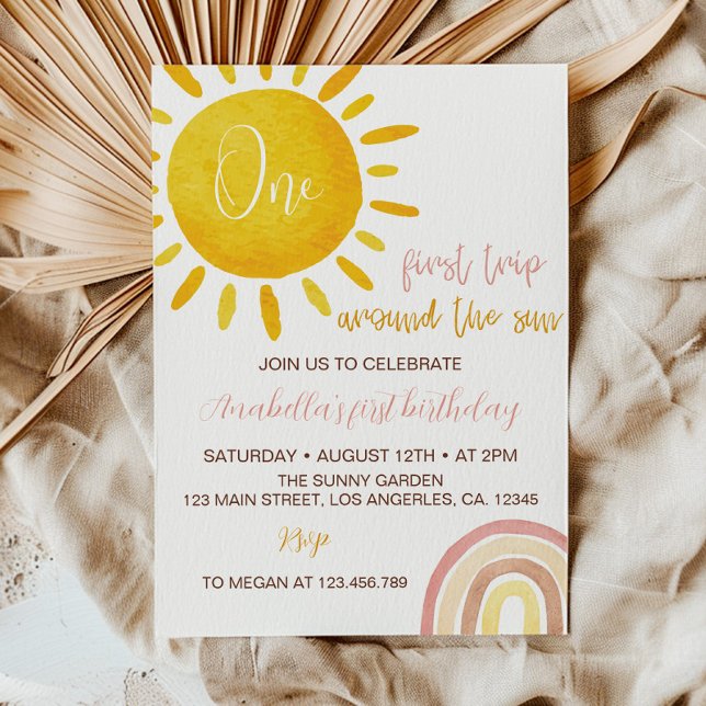 Första Resa runt Sol:s första födelsedag Inbjudningar (Skapare uppladdad)