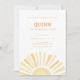 Första Resa runt Sol:s första födelsedag Inbjudningar
