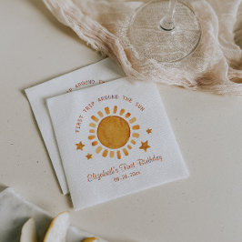 Första Resa runt Sol - Solnedgången 1:a födelsedag Pappersservett