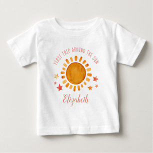 Första Resa runt Sol - Solnedgången 1:a födelsedag T Shirt