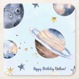 Första Resa runt Sol Underlägg Papper Kvadrat