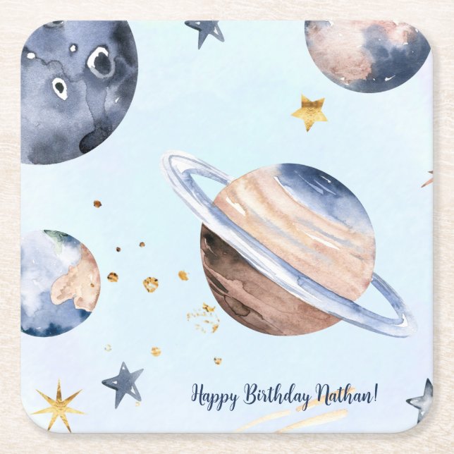 Första Resa runt Sol Underlägg Papper Kvadrat (Framsidan)