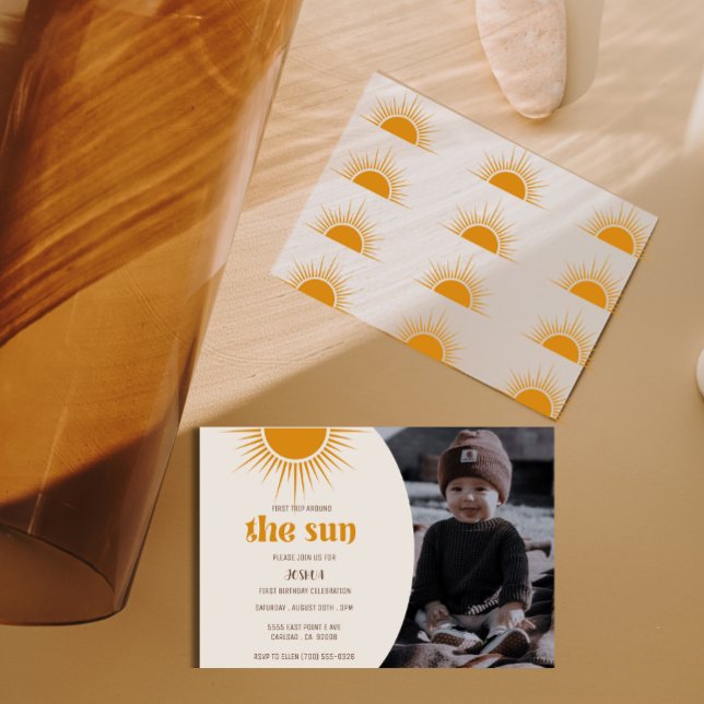Första Resa Sol: Vänd en födelsedag Inbjudan till (Skapare uppladdad)