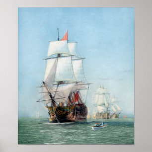 Första resan för HMS-segern Poster