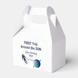 Första resan runt sol planet astronaut födelsedag presentaskar