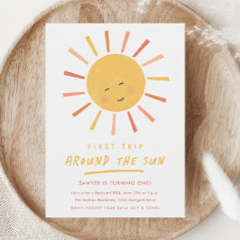Första resan runt solen 1-års födelsedag inbjudningar