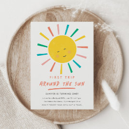 Första resan runt solen 1-års födelsedag inbjudningar