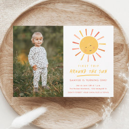 Första resan runt solen 1-årsdag inbjudningar