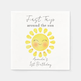 Första resan runt solen 1-årsdag pappersservett