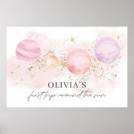 Första Resan Runt Solen Banner Bakgrund Poster