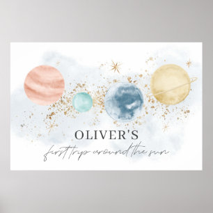 Första resan runt solen banner bakgrundsplatta poster