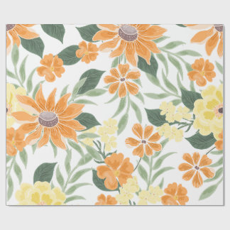 Första Resan Runt Solen Boho Blommig Inpackning Presentpapper
