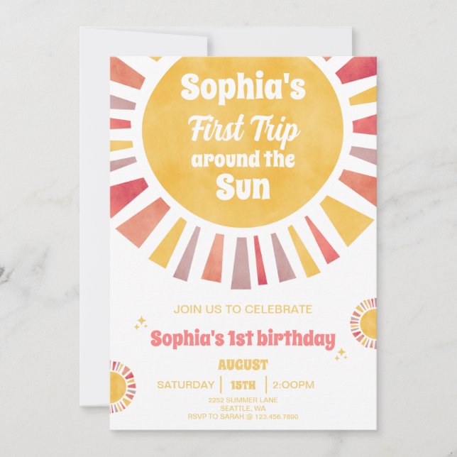 Första Resan Runt Solen Inbjudan (Framsida)