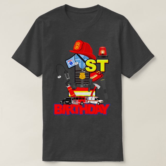 Första responder Birthday Boy-akutet  T Shirt (Design framsida)