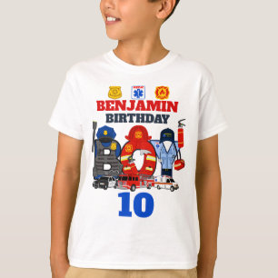 Första responder Birthday Boy anpassningsbarnas T Shirt