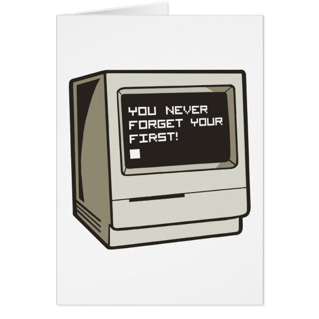 Första Retro dator Hälsningskort (Framsidan)