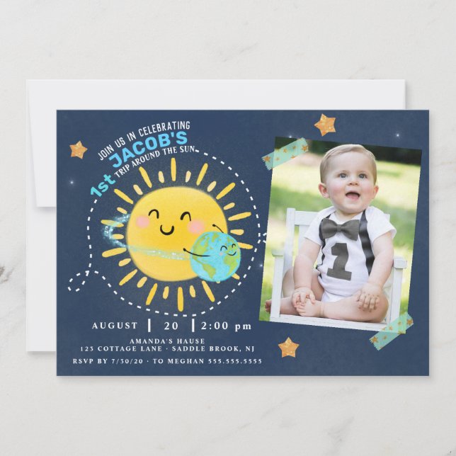 Första riden runt sol inbjudningar (Framsida)