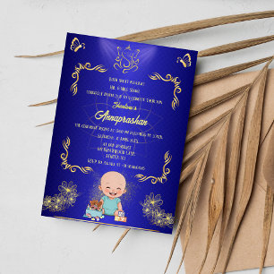 Första Riset ’Annaprashan’ Indian Baby Image Inbjudningar
