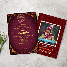 Första Riset ’Annaprashan’ Indian Baby Image Inbjudningar