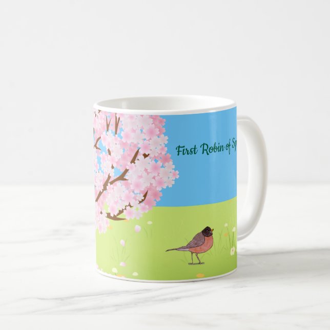 Första Rödbröstet om Våren  Kaffemugg (Framsida höger)