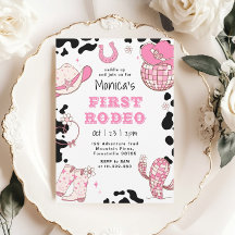 Första rodeo 1-års födelsedag rosa flicka födelsed