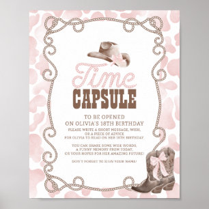 Första Rodeo 1-års födelsedag Tidskapsel Fest Skyl Poster