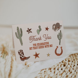 Första Rodeo 1-års Födelsedags Tackkort Vilda Väst