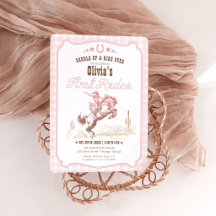 Första Rodeo 1-års födelsedagsflicka Western Cowgi