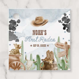 Första Rodeo 1-årsdag Rustik Vilda Västern Gåvor Etiketter