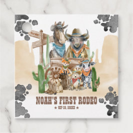 Första Rodeo 1-årsdag Söta Djur Vilda Västern Gåvor Etiketter