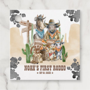 Första Rodeo 1-årsdag Söta Djur Vilda Västern Gåvor Etiketter