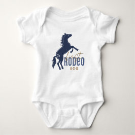 Första Rodeo Baby Body – Marinblå Western 1:a T Shirt