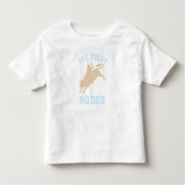 Första Rodeo Babyblå och mellanbrun Födelsedag  T Shirt