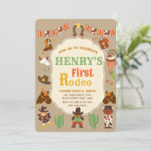 "Första rodeo Birthday-inbjudan