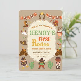 "Första rodeo Birthday-inbjudan Inbjudningar