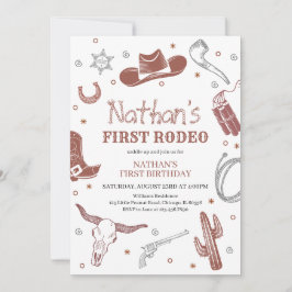Första Rodeo Birthday Inbjudningar