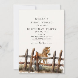 Första Rodeo Birthday Inbjudningar