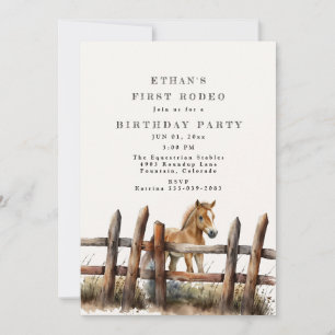 Första Rodeo Birthday Inbjudningar