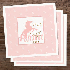 Första rodeo Birthday Napkins - Westerna Cowboytem Pappersservett