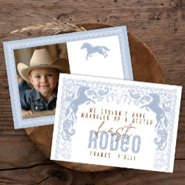 Första rodeo Birthday - tackkort - Western Cowb Tack Kort