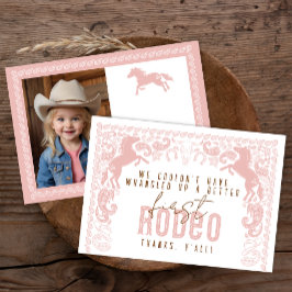Första rodeo Birthday - tackkort - Western Cowb Tack Kort