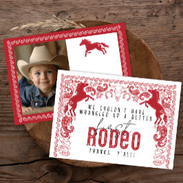 Första rodeo Birthday - tackkort - Western Cowb Tack Kort