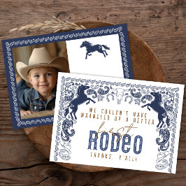 Första rodeo Birthday - tackkort - Western Cowb Tack Kort