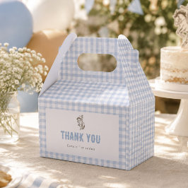Första Rodeo Cowboy Födelsedag Blå Gingham Snygg Presentaskar