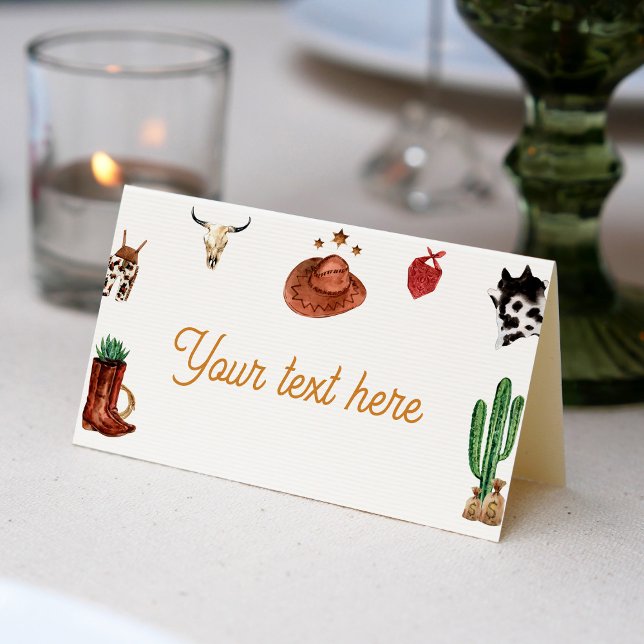 Första Rodeo Cowboy-födelsedagsvisitkort Placeringskort (Skapare uppladdad)