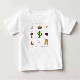 Första Rodeo Cowboy Kids Födelsedag T Shirt